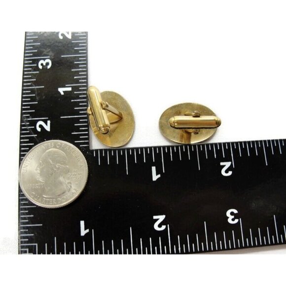 "R" Initial Vintage 12K Gold Filled Cufflinks Vintage Brushed Finish - Picture 7 of 16